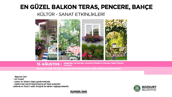 En Güzel Balkon, Teras, Pencere, Bahçe Yarışması